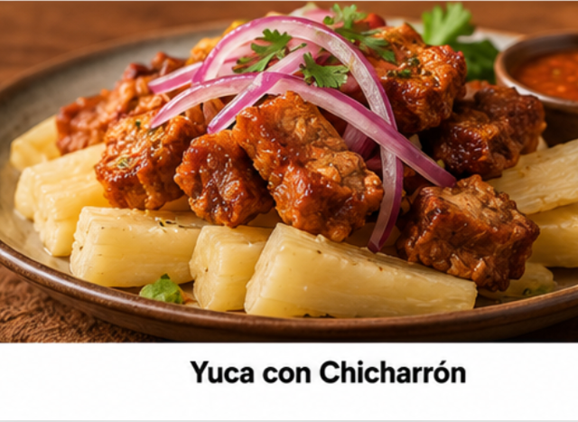 Yuca con Chicharrón.